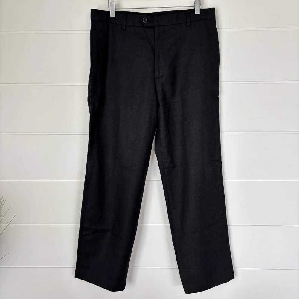 Banana Republic Men's Gavin Black Wool Trousers Size 33 x 30